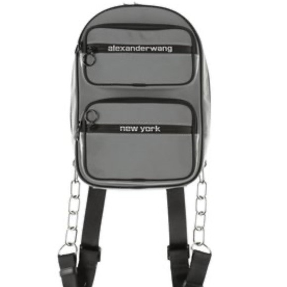 Alexander Wang Attica Reflective Backpack Silver Iridescent - Picture 1 of 9